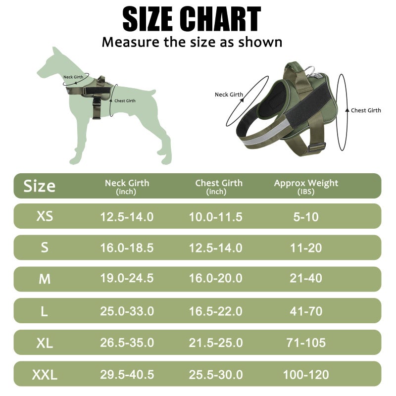 Bolux Dog Harness, No-Pull Reflective Dog Vest, Breathable Adjustable Pet Harness with Handle for Outdoor Walking - No More Pulling, Tugging or Choking (Dark Green, M) - Image 4